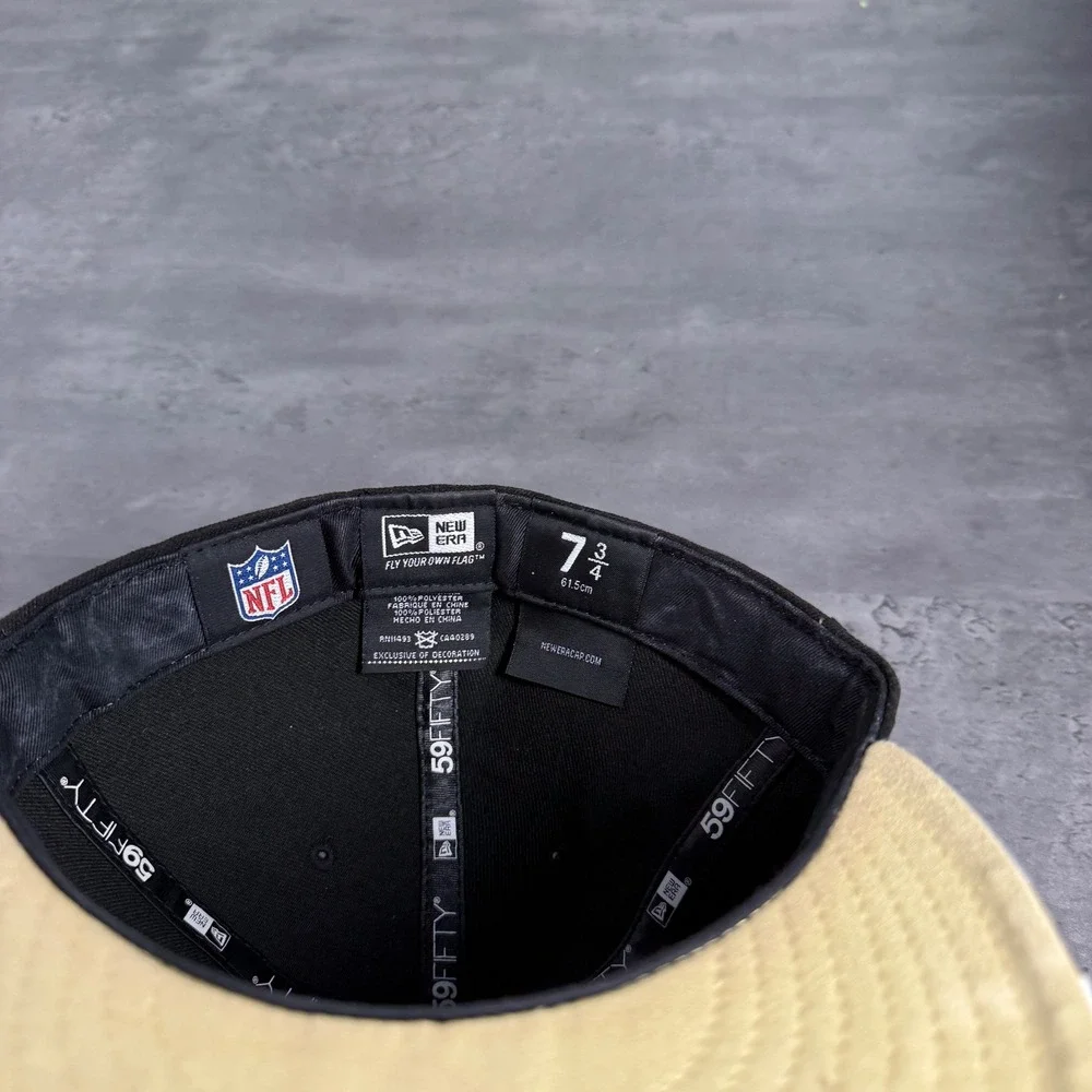 New Era New Orleans Saints Hat 7 3/4 Black‎ Gold Gray White NFL 59FIFTY Fitted